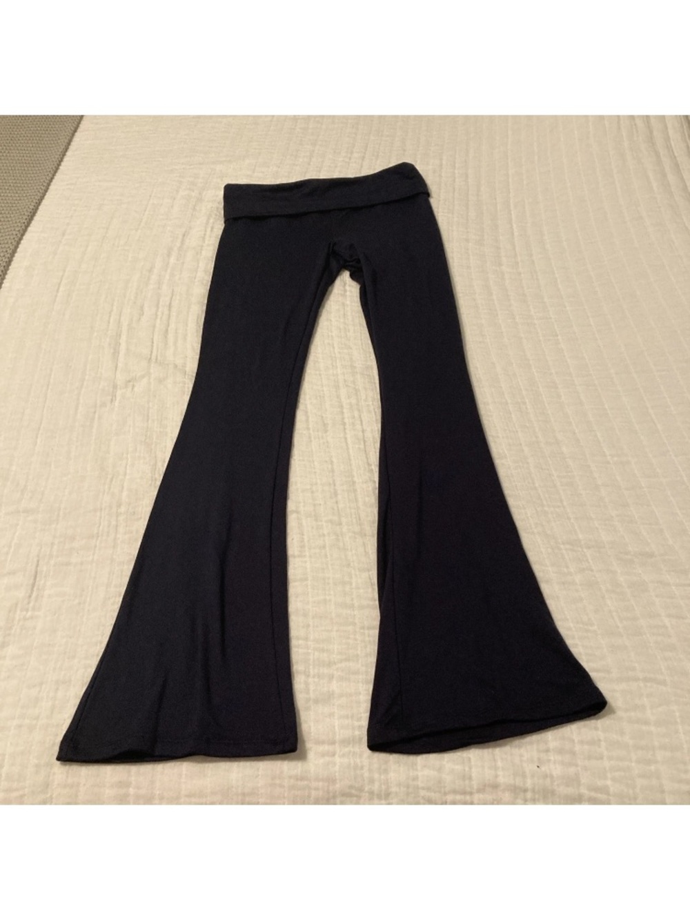 Arden B Women’s Small Navy Blue Fold over Flare Leggings